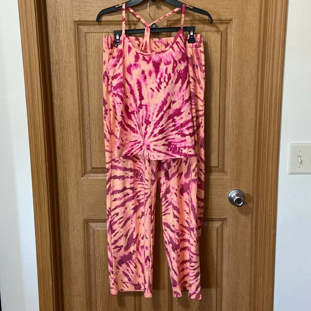 NWT 2pc Jenni Intimates Wide leg pants & Shelf bra Cami Lounge Pajama Set